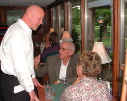 Michael Homes chats with diners.